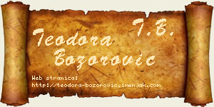 Teodora Božorović vizit kartica